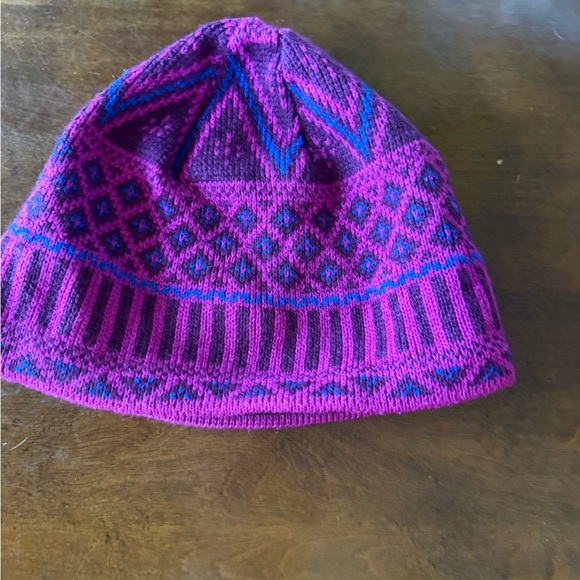 Columbia Omni Heat Pink & Blue Knit Beanie, Fleece lined, Warm - Picture 4 of 8
